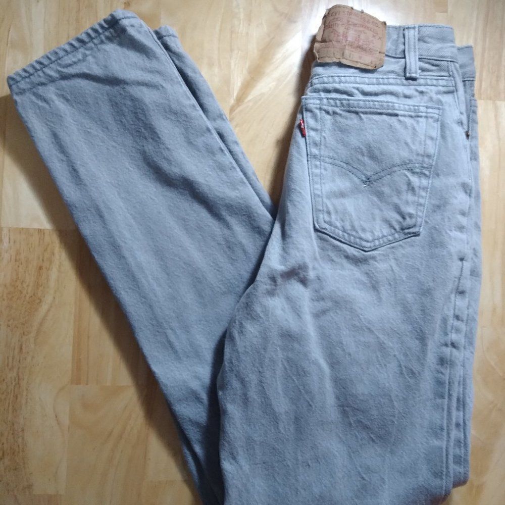 Vintage 80s Levi's 501 Preshrunk Button Fly Gray Denim Jeans